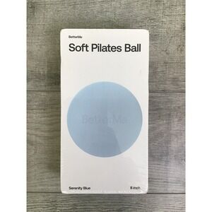 BetterMe‎ Serenity Blue 8" Core Strength Soft Pilates Ball w/ Portable Hand Pump